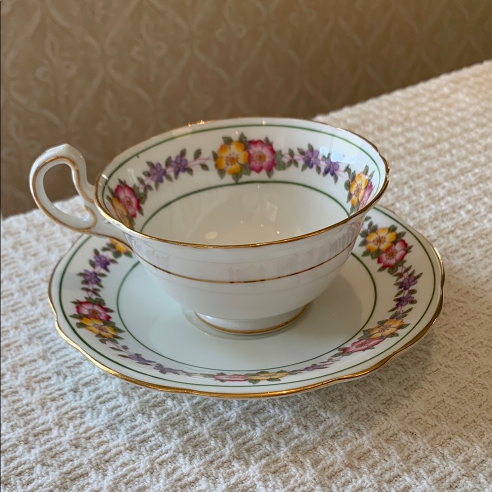 Floral Porcelain Teacup and Saucer Set